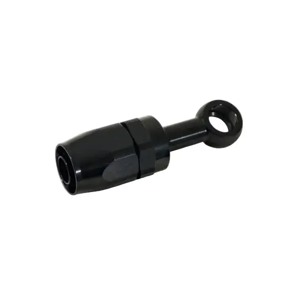 Vibrant -10AN Banjo Hose End Fitting for use with M14 or 9/16in Banjo Bolt - Aluminum Black