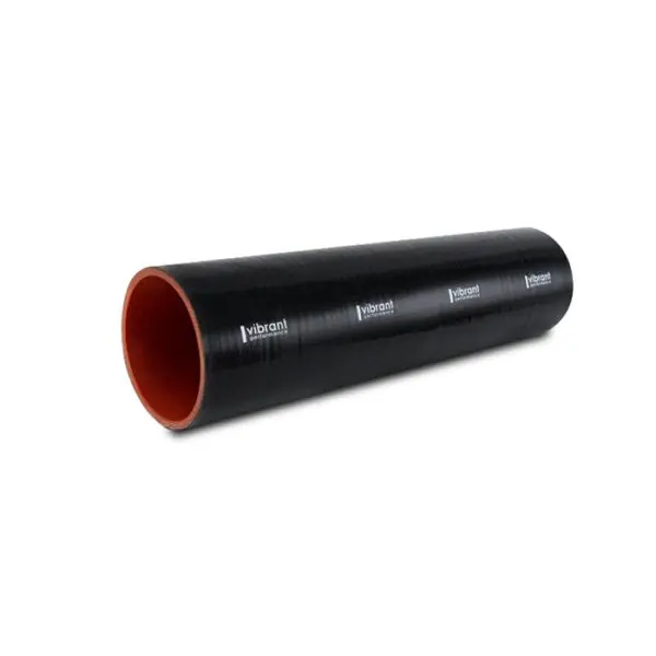 Vibrant Silicone Straight Hose Coupler 0.50in ID x 12.00in Long - Gloss Black