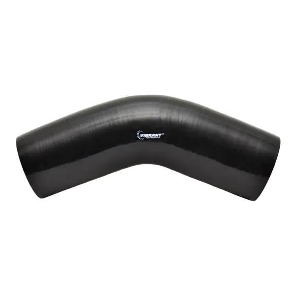 Vibrant 4 Ply Reinforced Silicone Elbow Connector - 3.25in I.D. - 45 deg. Elbow (BLACK)