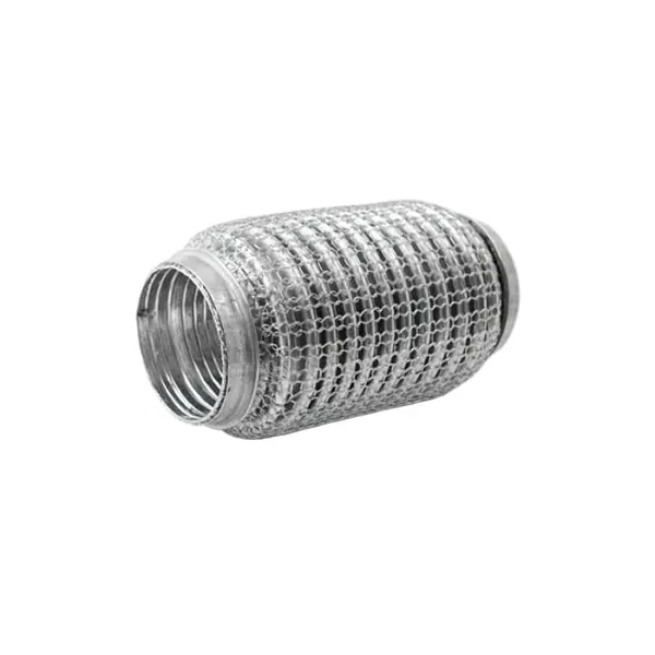 Vibrant SS Flex Coupling w/ Interlock Liner and Mesh Braid 2.25in Inlet/Outlet x 6in long