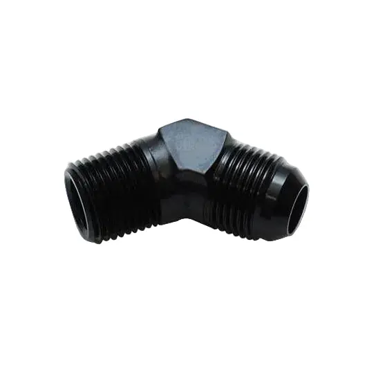 Vibrant -4AN Bulkhead Adapter 45 Degree Elbow Fitting - Anodized Black Only