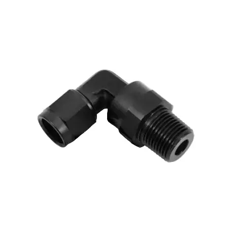 Vibrant -8AN to 3/8in NPT Female Swivel 90 Degree Adapter Fitting