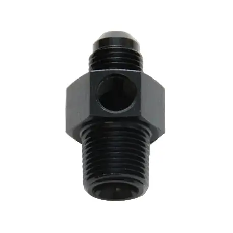 Vibrant -8AN Male to 1/4in NPT Male Union Adapter Fitting w/ 1/8in NPT Port