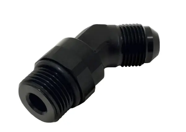 Vibrant -8AN Male to Male -8AN Straight Cut 45 Degree Adapter Fitting - Anodized Black