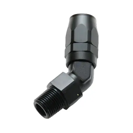 Vibrant -6AN Male NPT 45Degree Hose End Fitting - 3/8 NPT