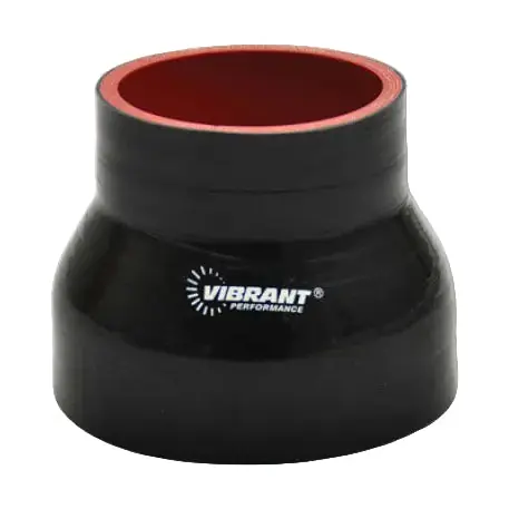 Vibrant Silicone Reducer Coupler 3.50in ID x 3.00in ID x 4.50in Long - Black