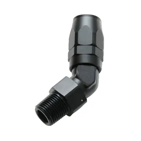 Vibrant -8AN Male NPT 45Degree Hose End Fitting - 3/8 NPT