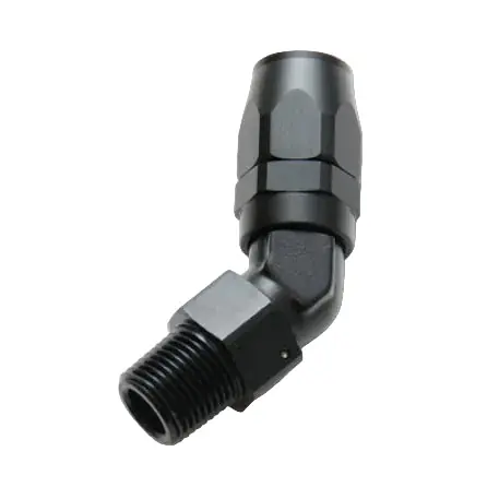 Vibrant -8AN Male NPT 45Degree Hose End Fitting - 1/2 NPT