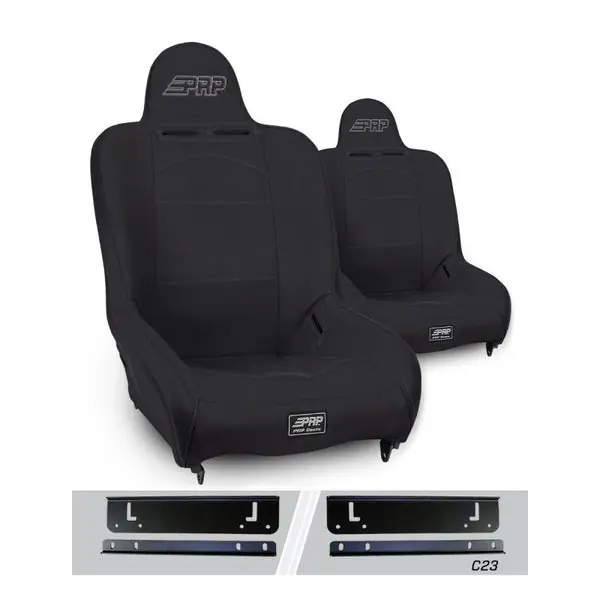 PRP 97-02 Jeep Wrangler TJ Premier High Back Suspension Seats Kit (Pair) - Black
