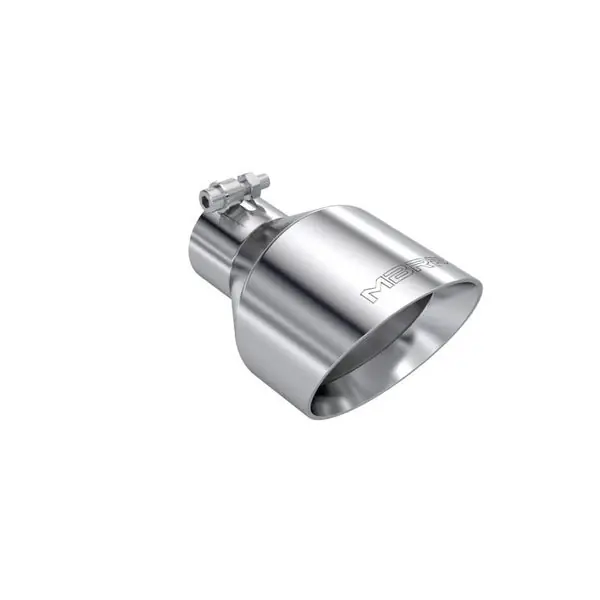 MBRP T304 SS Tip 2.5in ID, 5in OD Out, 8in Length, Angle Cut, Dual Wall