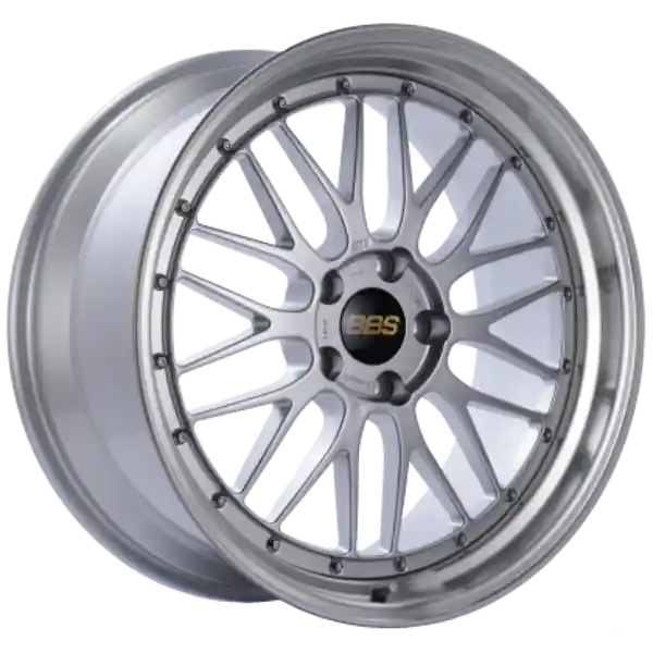 BBS LM 18x10 5x114.3 ET20 Diamond Silver Center Diamond Cut Lip Wheel - 82mm PFS/Clip Required