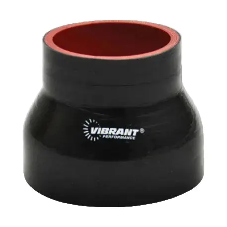 Vibrant Silicone Reducer Coupler 2.50in ID x 1.50in ID x 3.00in Long - Black