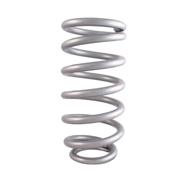 QA1 3-1/2in ID Tapered High Travel Spring - 10in Length x 450lbs/in - Silver Powder Coated