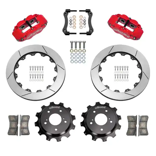 Wilwood 89-02 Nissan Skyline Superlite 4R Rear BBK w/ 13.50in Diameter Slotted Rotor - Red