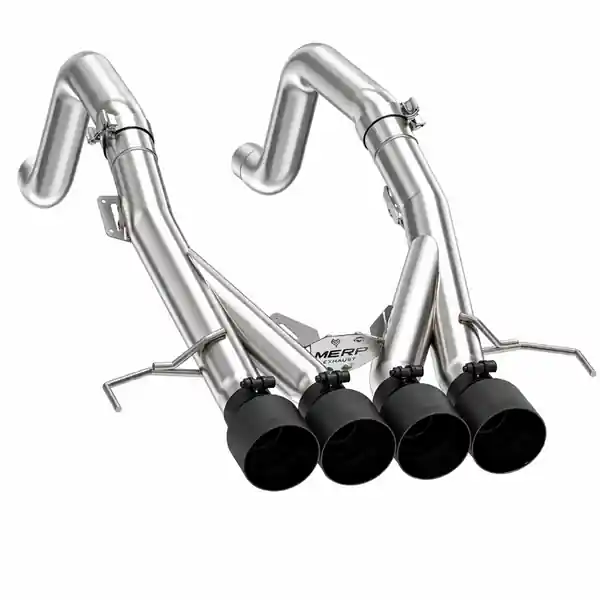 MBRP 14-19 Chevrolet Corvette 6.2L 3in Axle-Back Muffler Bypass Quad Exit Black Tips