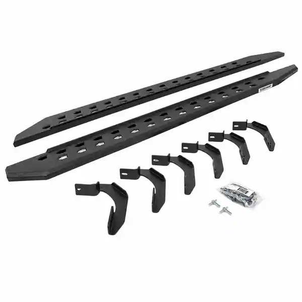 Go Rhino 04-14 Ford F-150 Super Cab 4DR RB20 Slim Running Boards Kit (Incl. Brackets) - Tex. Blk