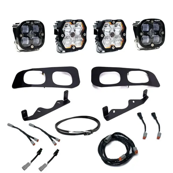 Baja Designs 2023+ Ford Super Duty Squadron Pro/SAE 2.0 Dual Fog Pocket Kit (SAE Fog) - Clear