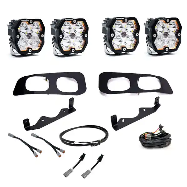 Baja Designs 2023+ Ford SD Squadron Sport 2.0 Dual Fog Pocket Kit Upfitter (Multi Patterns) - Clear