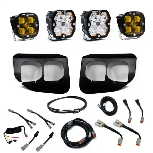 Baja Designs 20-22 Ford SD Squadron 2.0 Fog Pocket Kit SAE/Sport w/Upfitter (Driving/Combo) - Amber