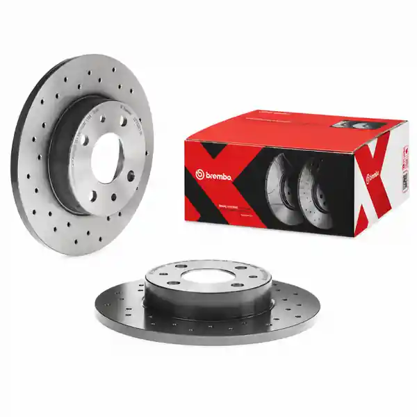 Brembo 1993 Mercedes-Benz 300TE/96-97 C36 AMG Rear Premium Xtra Cross Drilled UV Coated Rotor