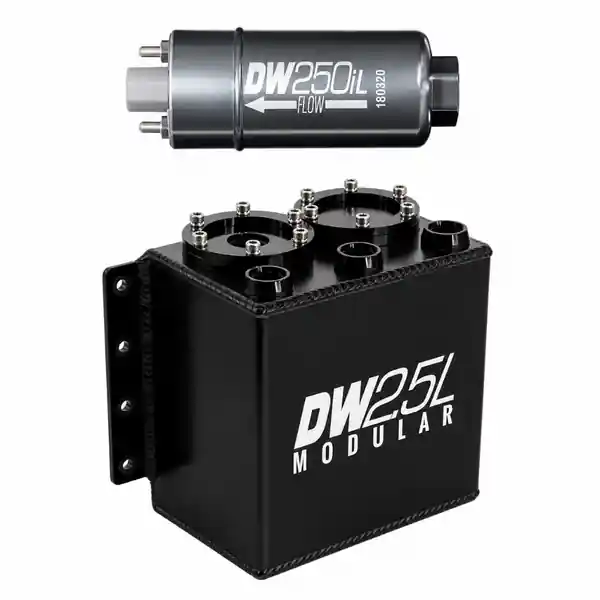 DeatschWerks 2.5L Modular Surge Tank (Incl. 1 DW250iL In-Line Fuel Pump)