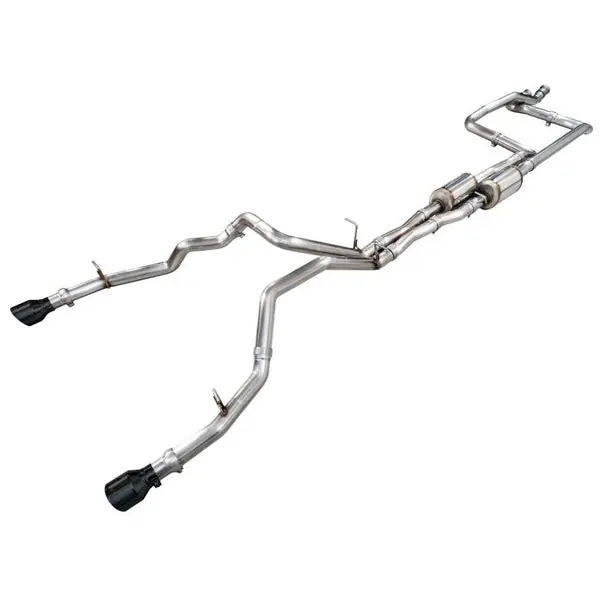 AWE Tuning 2025+ RAM 1500 RHO 3.0 I6 TT 0FG Dual Rear Exit Cat-Back Exhaust - Diamond Black Tips