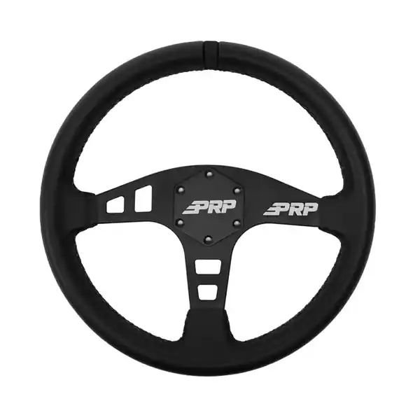 PRP Flat Leather Steering Wheel - Black