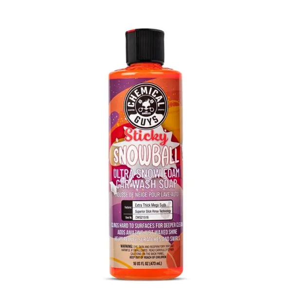 Chemical Guys Sticky Snowball Snow Foam Auto Wash - 16oz (Case 6)