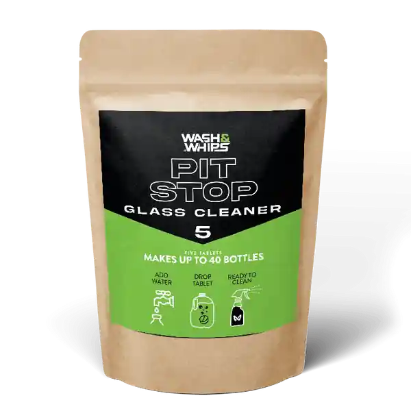 WASH & WHIPS Pit Stop Glass Cleaner / All Surface Cleaner Refill Tablets (Makes 5 Gallons)