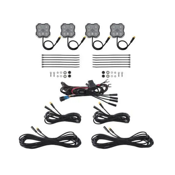 Diode Dyamics Rock Light - Red/White - M8 4-Pack