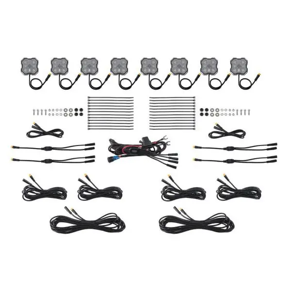 Diode Dyamics Rock Light - Red/White - M8 8-Pack