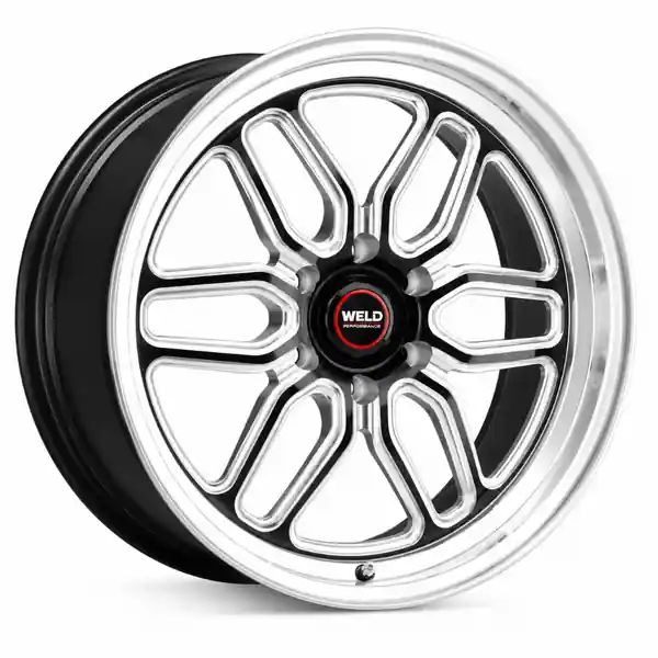 Weld S107 20X8 Laguna 5X127 ET00 BS4.50 Gloss Black MIL Dia 78.1