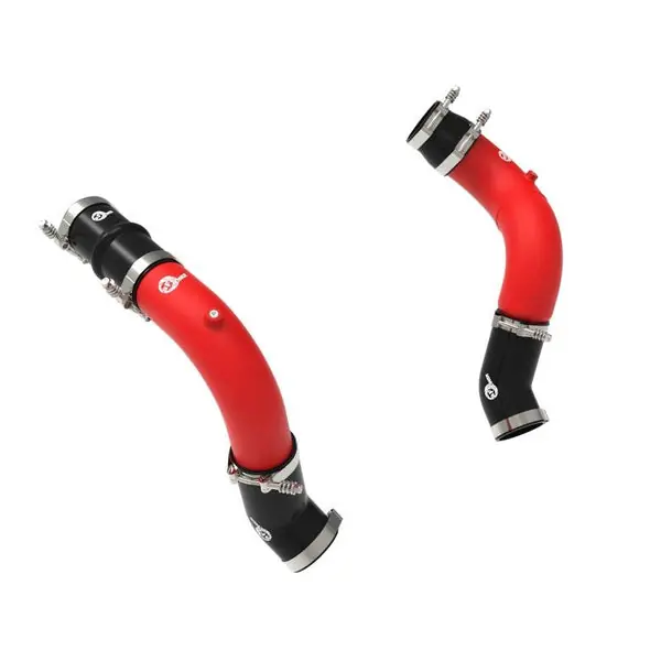 aFe BladeRunner 3in & 3-1/2in AL Hot and Cold Charge Pipe Kit Red RAM Diesel Trucks 25-26 L6-6.7L