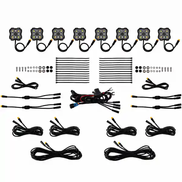 Diode Dyamics Rock Light -Amber/White - M8 8-Pack