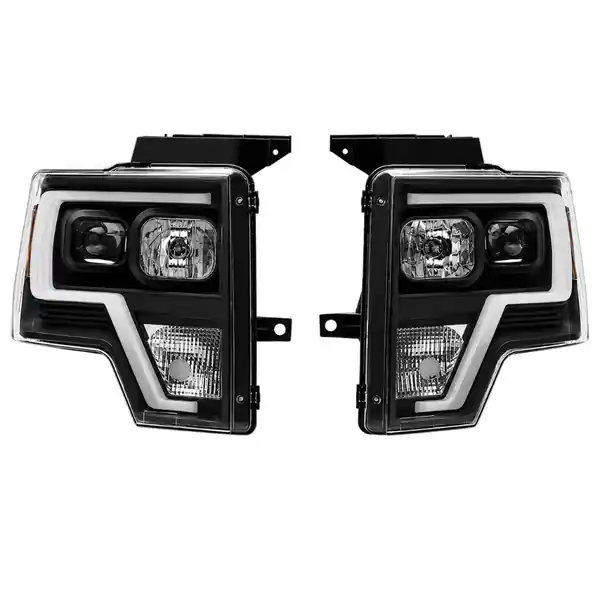 Raxiom 09-14 F-150 Projector Headlights w/ LED Accent- Black Housing (Clear Lens)