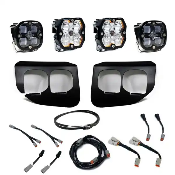 Baja Designs 20-22 Ford SD Squadron Pro/SAE 2.0 Dual Fog Pocket Kit Upfitter (SAE Fog) - Clear
