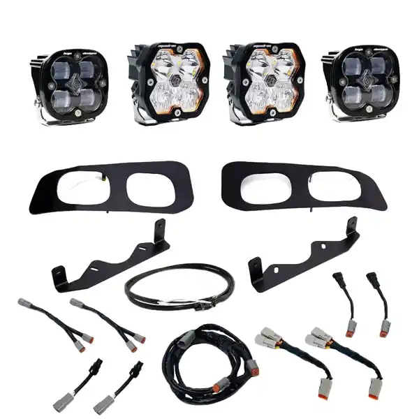 Baja Designs 23-25 Ford SD Squadron Sport/SAE 2.0 Dual Fog Pocket Kit Upfitter (SAE Fog) - Clear