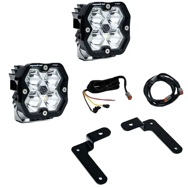 Baja Designs 18-25 Jeep JL/JT / 20-25 Gladiator Squadron Pro 2.0 A-Pillar Pro Kit UP (Spot) - Clear