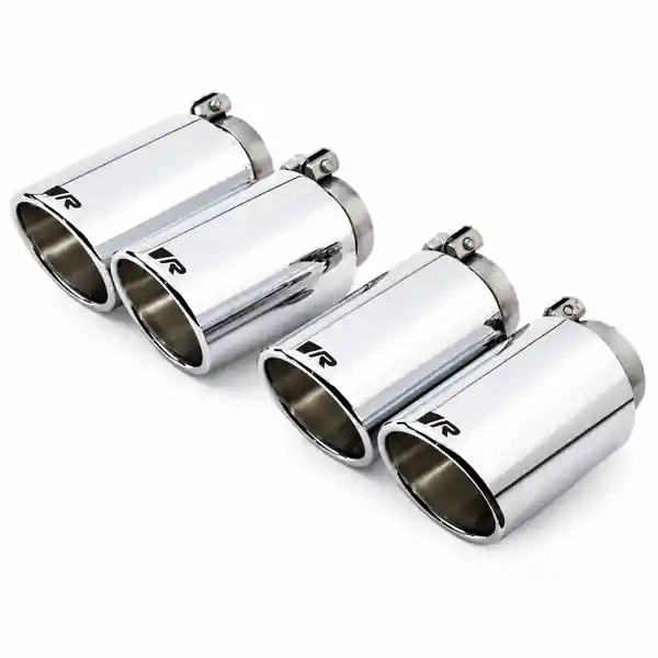 Remus Stainless Steel 102mm Angled Rolled Edge Chrome Tail Pipe Set (Quad Tips)