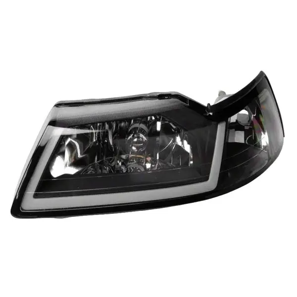 Raxiom 99-04 Ford Mustang Axial Series Headlights w/ LED Bar- Black Housing (Clear Lens)