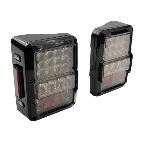 Raxiom 07-18 Jeep Wrangler JK Axial Series Lux LED Tail Lights- Black Housing (Clear Lens)