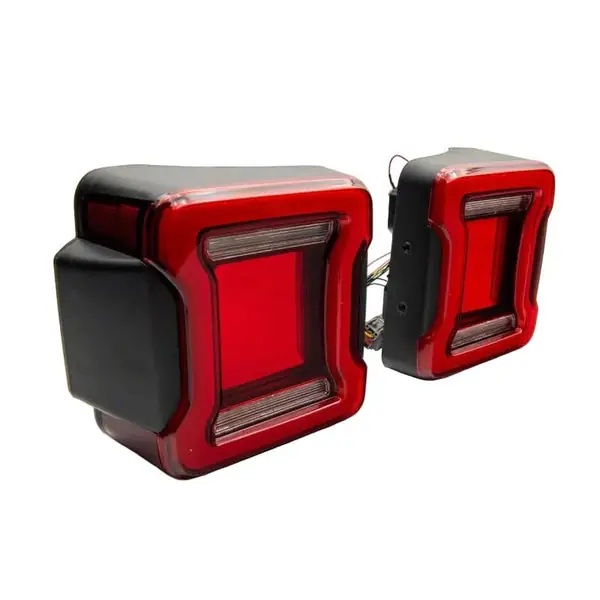 Raxiom 07-18 Jeep Wrangler JK Axial Series JL Style LED Tail Lights- Black Housing- Red Lens