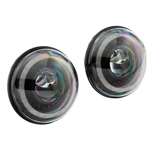 Raxiom 07-18 Jeep Wrangler JK Axial Series 7-In Dragon Eye LED Headlights- Blk Housing (Clear Lens)