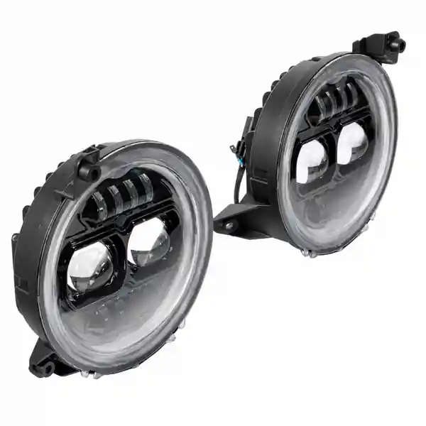 Raxiom 18-23 Jeep Wrangler JL Axial Series 9-In Angel Eye LED Headlights- Black Housing (Clear Lens)