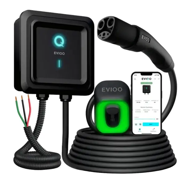 EVIQO NACS Level 2 EV Charger, 48A (50A Max), 240V, Hardwired, for Tesla EVs