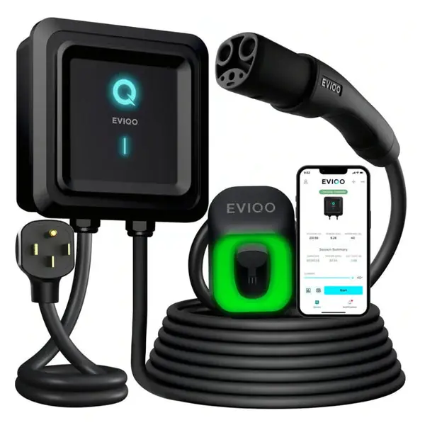 EVIQO NACS Level 2 EV Charger, 40A (9.6kW), 240V, NEMA 14-50 Plug In, for Tesla EVs