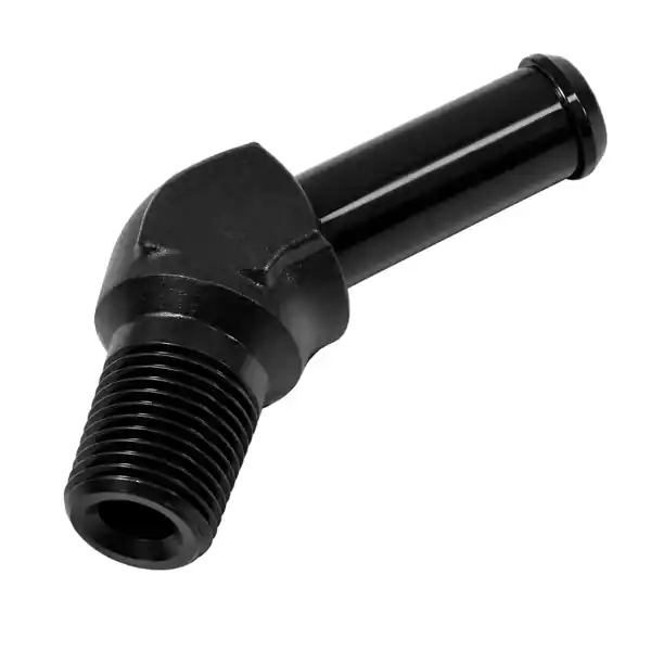 Vibrant Male NPT to Hose Barb Adapter 45 Degree NPT 1/8in Hose 5/16in