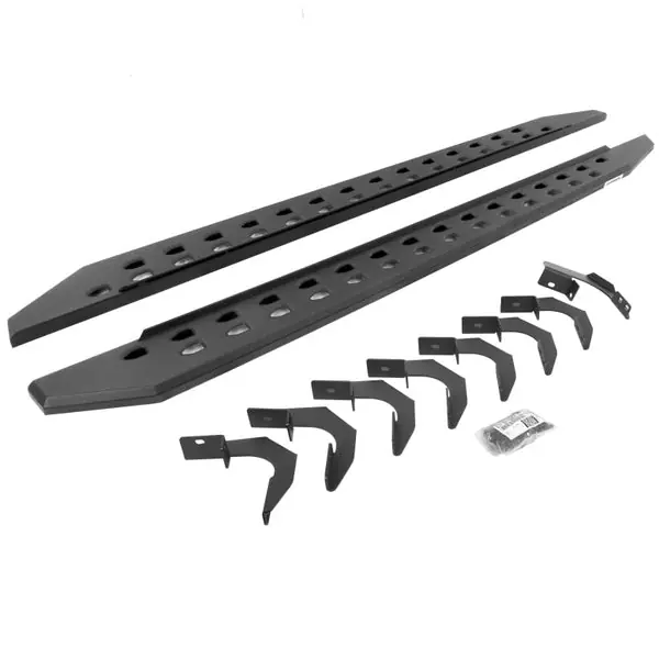 Go Rhino 15-22 GMC Canyon CC 4DR RB20 Slim Running Boards Kit (w/Brackets) - Tex. Blk