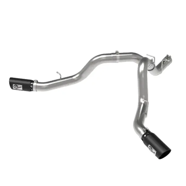 aFe Large Bore-HD 4in 409SS DPF-Back Exhaust System w/Black Tip 20 GM Diesel Trucks V8-6.6L (td) L5P