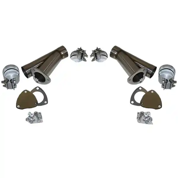 Granatelli 3.5in Stainless Steel Manual Dual Exhaust Cutout Kit w/Slip Fit & Band Clamp